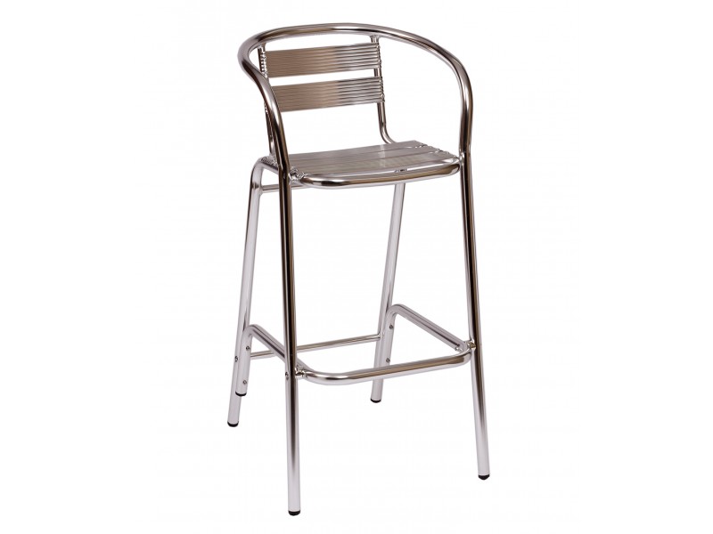 Parma Arm Barstool - Anodized Aluminum Frame