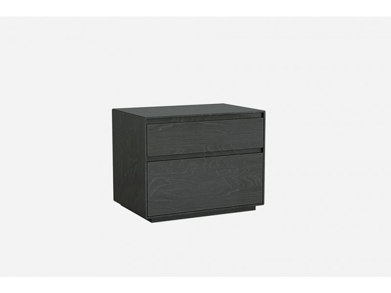 Malibu Night Stand High Gloss Grey Self Close Drawers