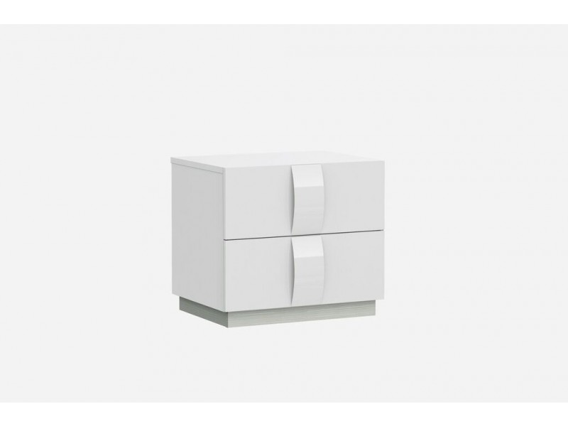 Kimberly Nightstand High Gloss White With Self-closing Runners