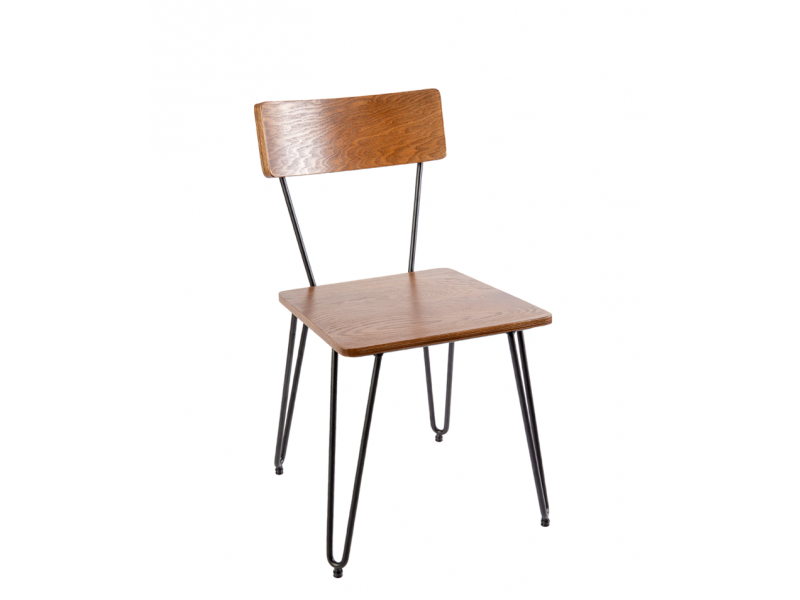 BFM Seating NV Side Chair With Steel Wire Frame - Sand Black Finish