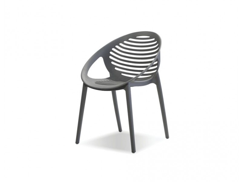 Gravely Arm Chair Grey Polypropylene -  Angle