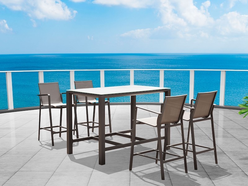 Whiteline Modern Living Vargas Outdoor Barstool - Set of 4