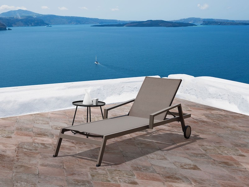 Whiteline Modern Living Bondi Outdoor Chaise - Set of 2 - Taupe