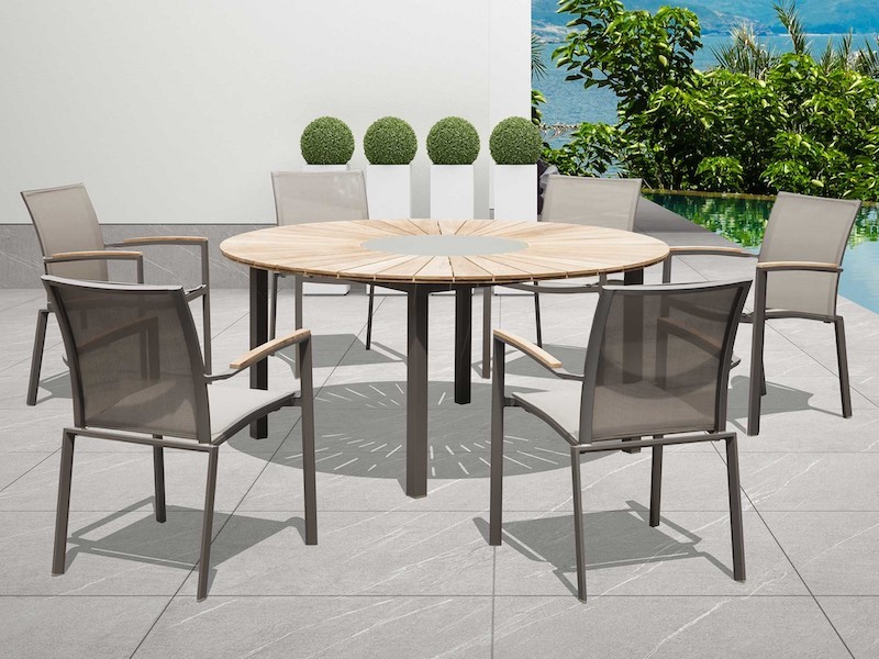 Whiteline Modern Living Sanctuary Indoor / Outdoor Dining Armchair - Set of 4