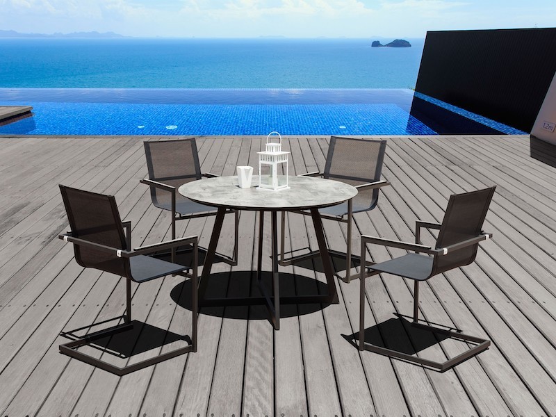Whiteline Modern Living Rain Indoor / Outdoor Dining Armchair - Set of 4