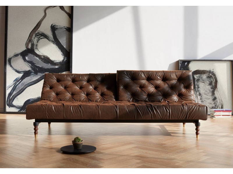 Oldschool Sofa in Retro Lacquer and Vintage Black Leather