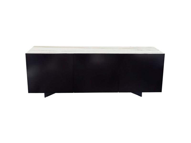 Bellini Modern Living Optik Sideboard - White Body + Brazilian Green Ceramic Top