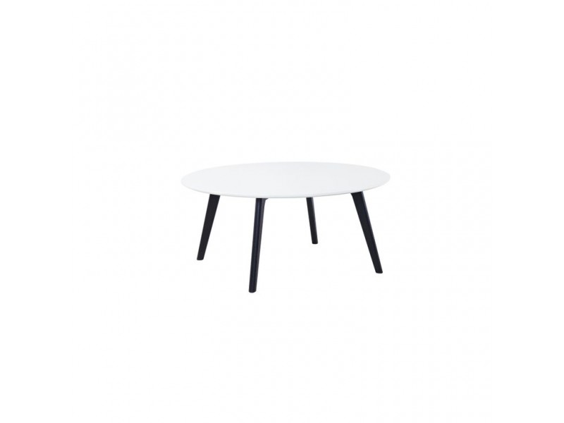 Diamond Sofa Ozone Round Cocktail Table w/ White Top & Black Legs