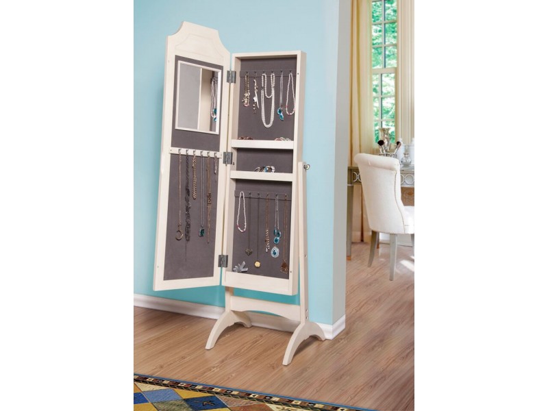 Bekki Jewelry Armoire Cheval Mirror - Open