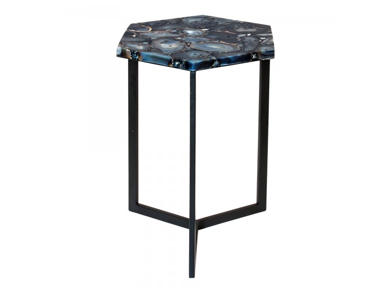 Hexagon Agate Accent Table