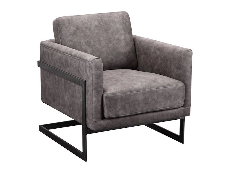 Moe's Home Collection Luxe Club Chair - Grey Velvet - Perspective