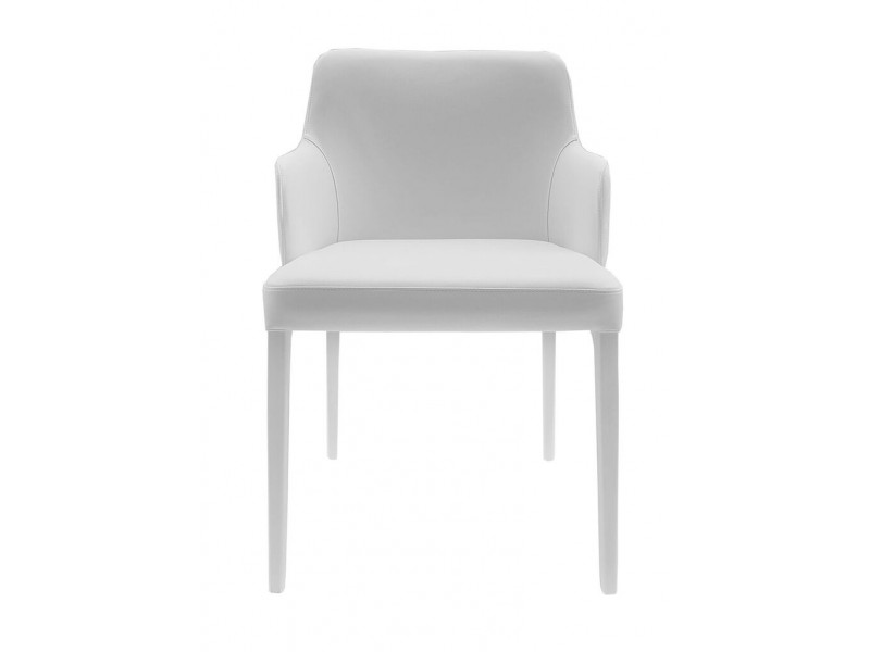 Polly Armchair In White - Front
