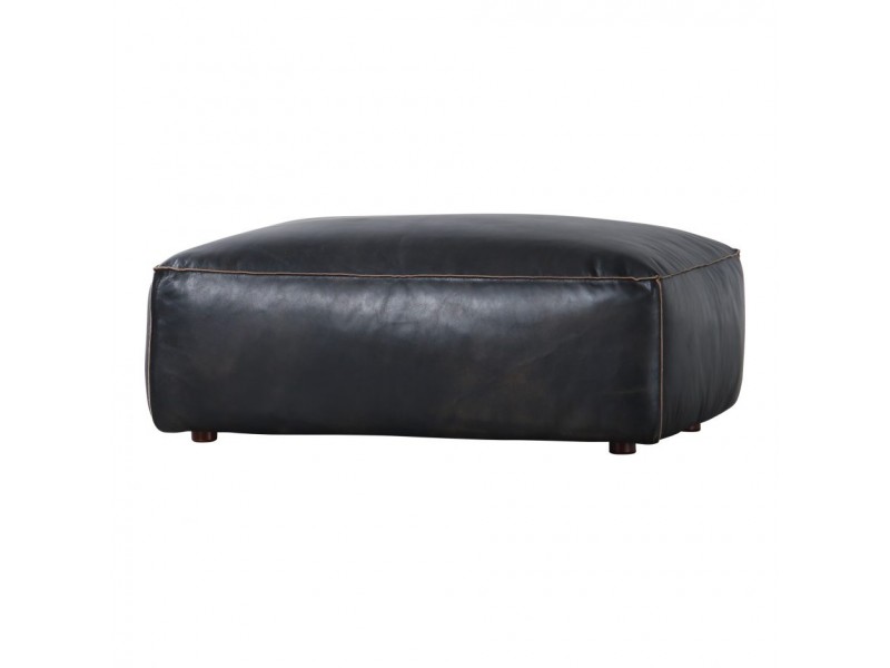 Moe's Home Collection Luxe Ottoman Antique Black - Angled