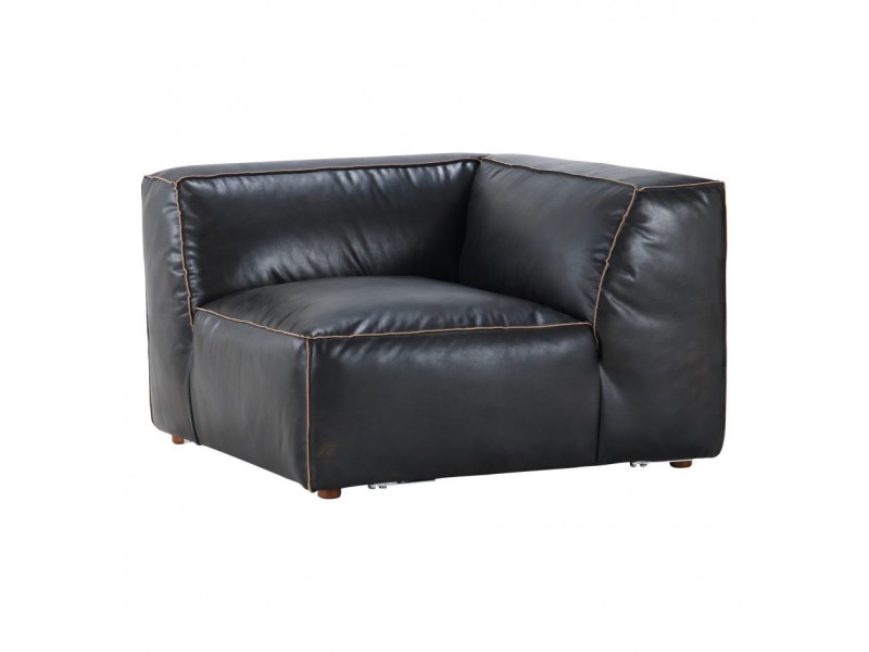 Moe's Home Collection Luxe Corner Chair Antique Black - Angled