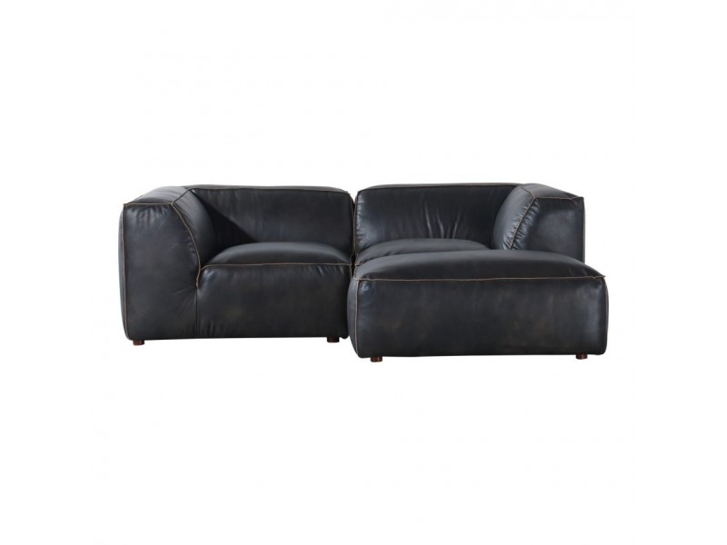 Moe's Home Collection Luxe Nook Modular Sectional Antique Black - Front Angle