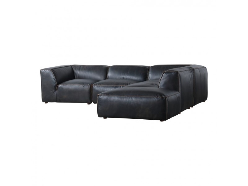 Moe's Home Collection Luxe Dream Modular Sectional Antique Black - Angled