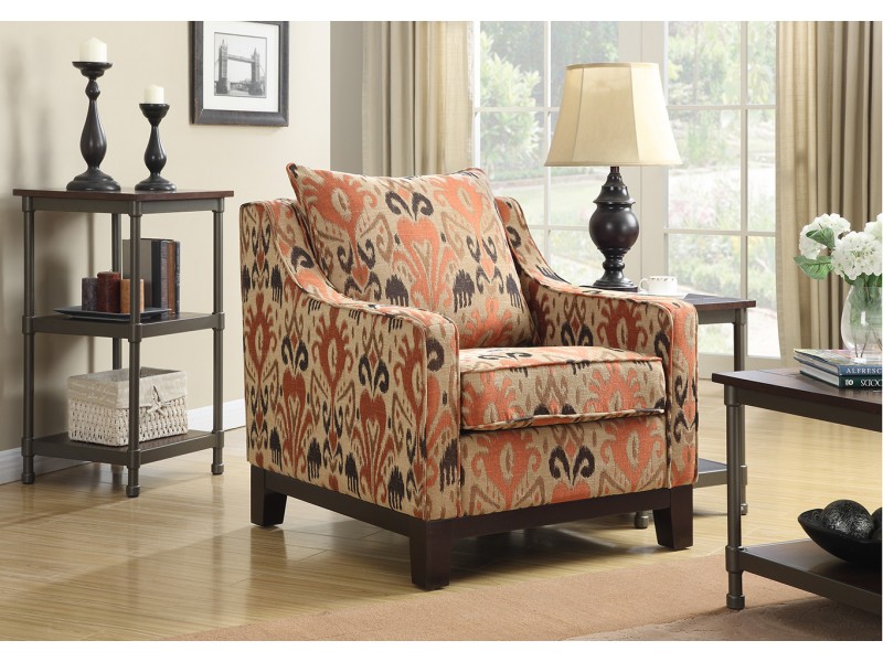 Rust Fabric With Dark Expresso Legs