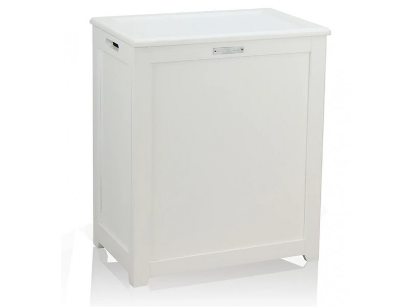 Oceanstar Storage Laundry Hamper - White - Angled