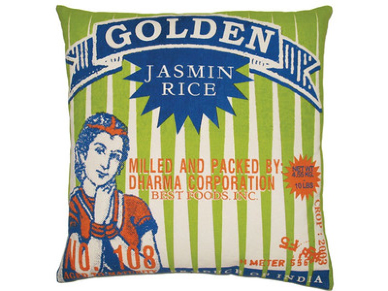 Koko Company Rice 20" x 20" Pillow with Golden Print