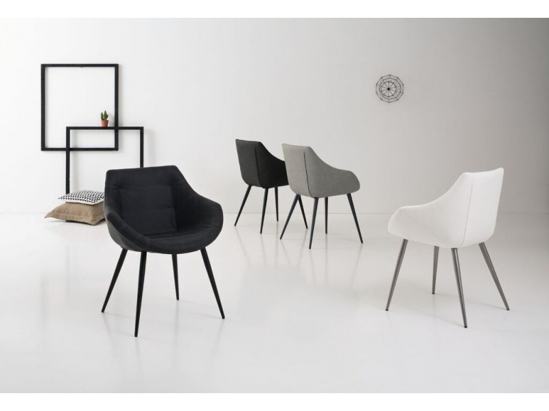 Rosy Armchair In Anthracite Grey - Lifestyle