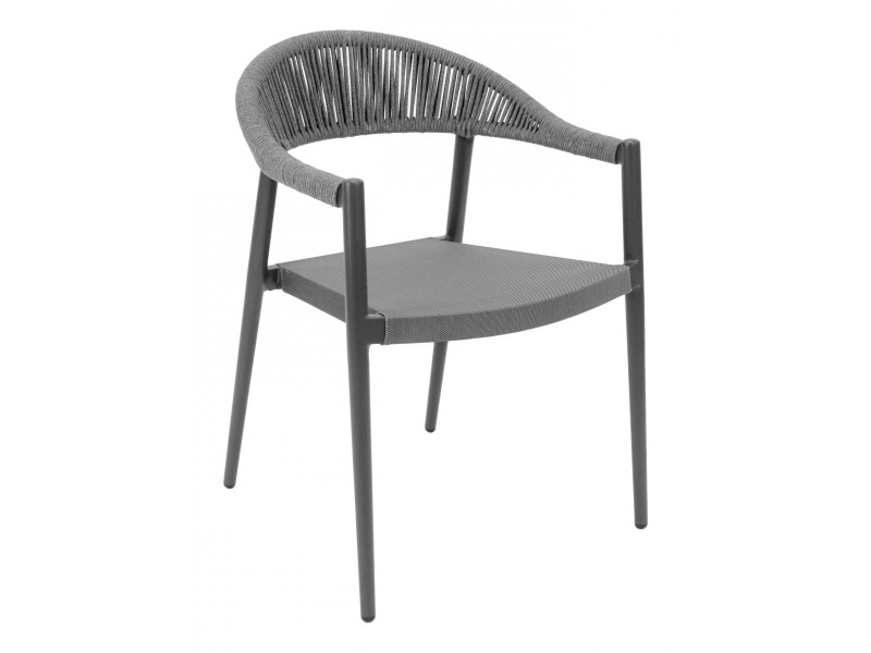 Powder Coated Aluminum Frame Arm Chair W/ Textilene Seat and Polypropylene Back - RP-01A - Front