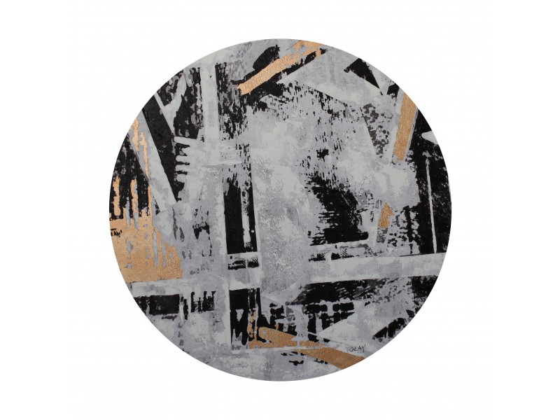 Abstract City Round Wall Décor