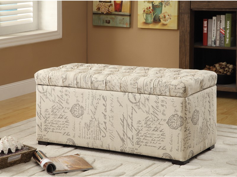 Sahara Tufted Storage Bench - Script Fabric