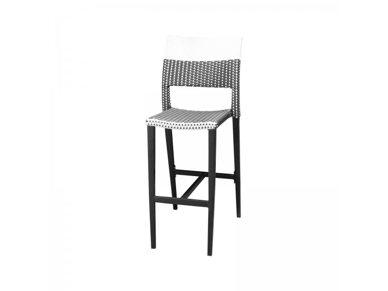 Chloe Bar Side Chair - Black and White - Black Frame