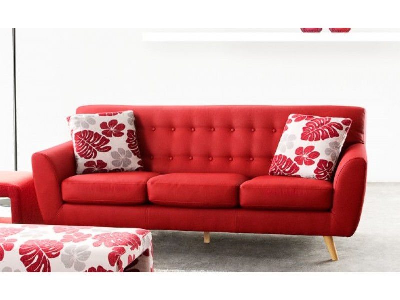 Diamond Sofa Scarlett Solid Fabric Sofa - RED