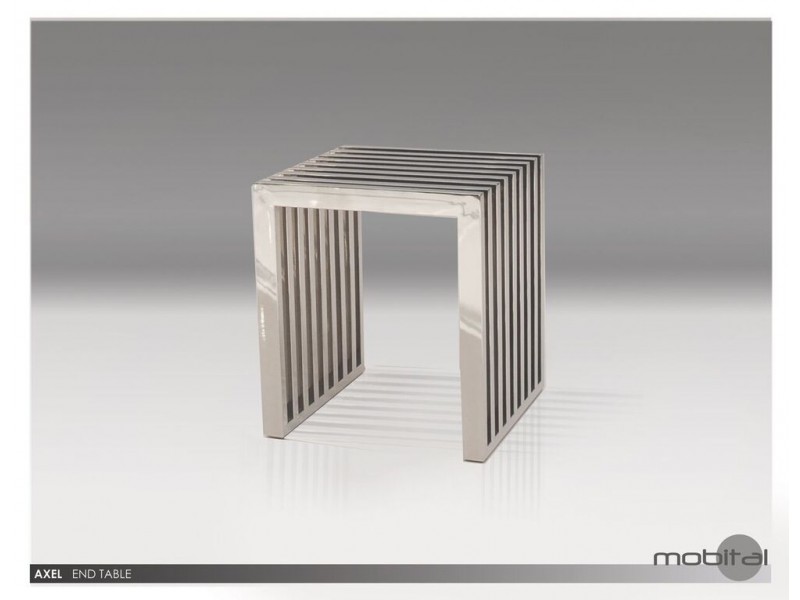 Axel End Table Polished Stainless Steel