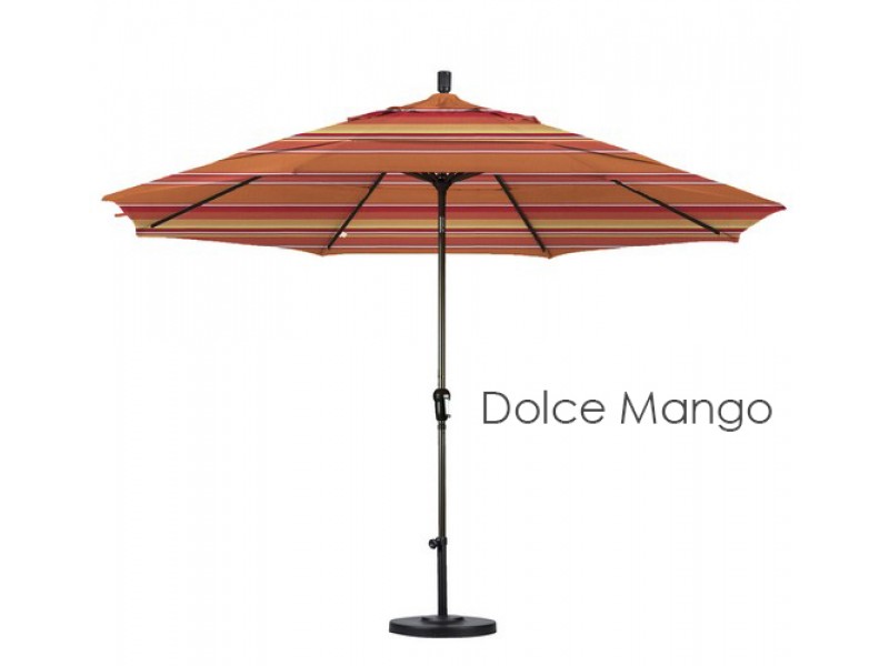 California Umbrella 11' Aluminum Market Umbrella Auto Tilt Bronze - Sunbrella