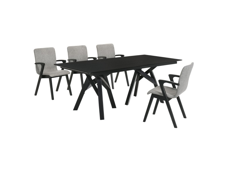 Cortina Varde 5 Piece Black Dining Set
