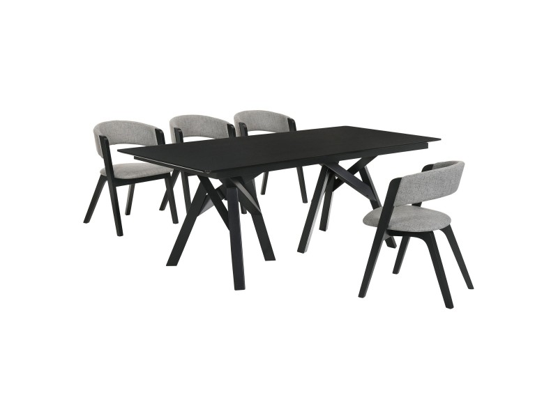 Cortina Rowan 5 Piece Black Dining Set