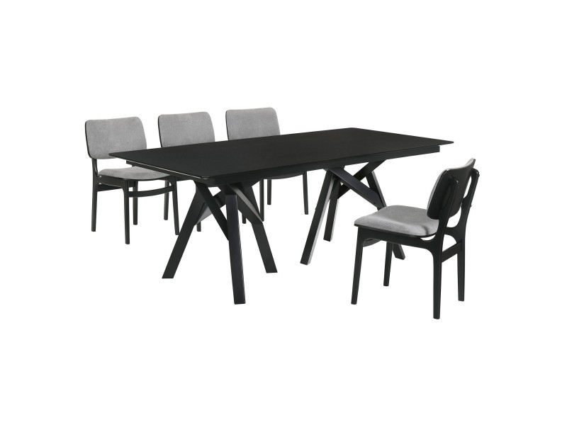 Cortina Lima 5 Piece Black Dining Set