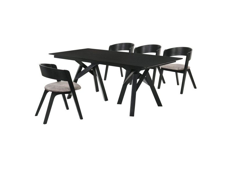 Cortina Jackie 5 Piece Black Dining Set