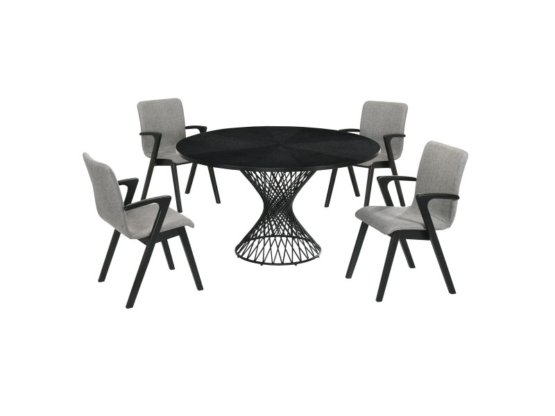 Cirque Varde 5 Piece Black Dining Set