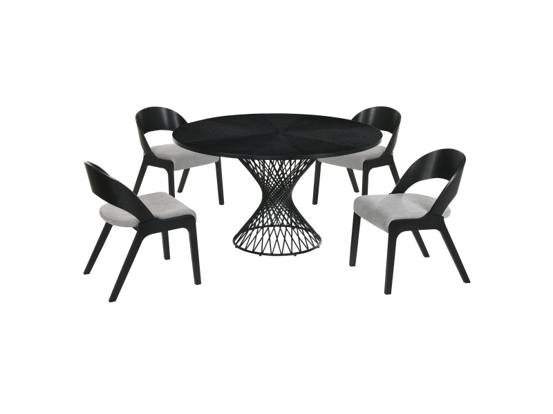 Cirque Polly 5 Piece Black Dining Set