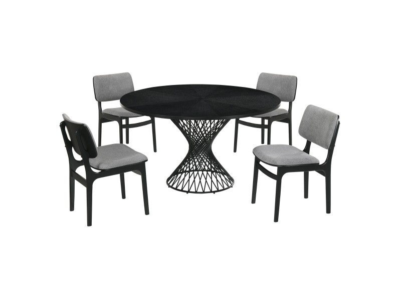 Cirque Lima 5 Piece Black Dining Set