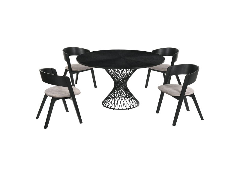 Cirque Jackie 5 Piece Black Dining Set