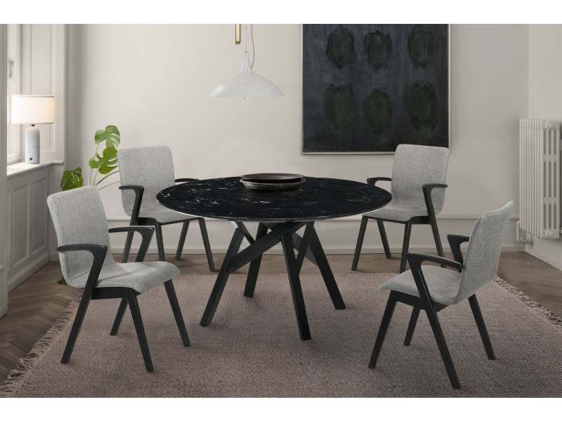 Venus Varde 5 Piece Black Dining Set