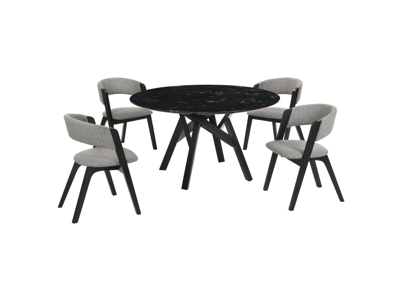 Venus Rowan 5 Piece Black Dining Set