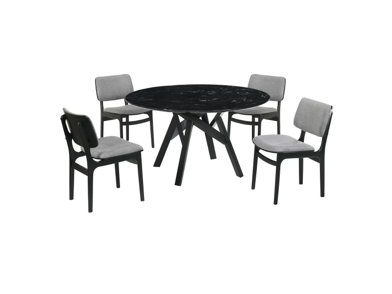 Venus Lima 5 Piece Black Dining Set