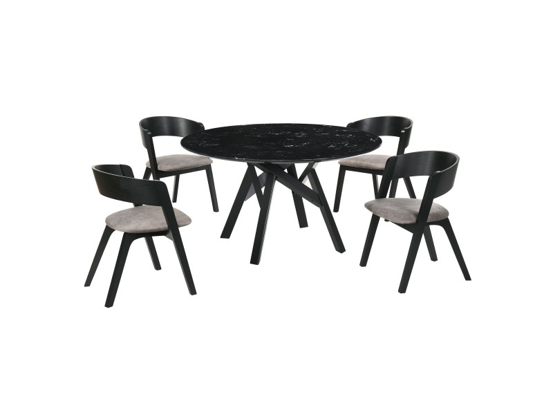 Venus Jackie 5 Piece Black Dining Set
