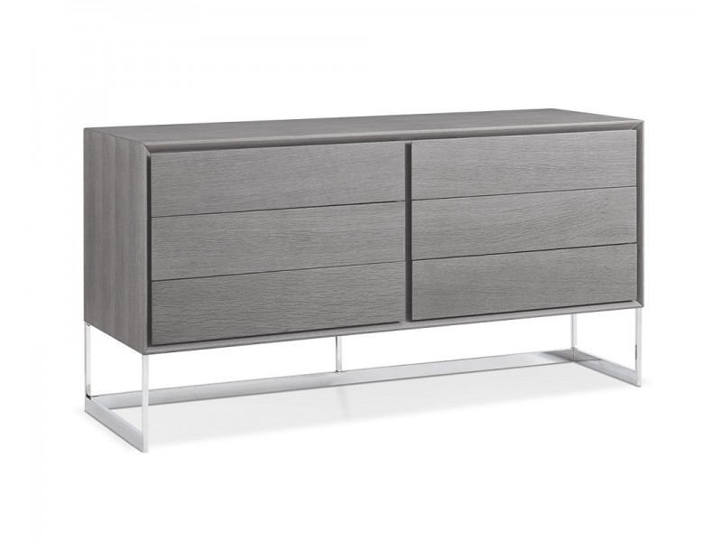 Skylar Buffet Gray Oak Veneer - Angled