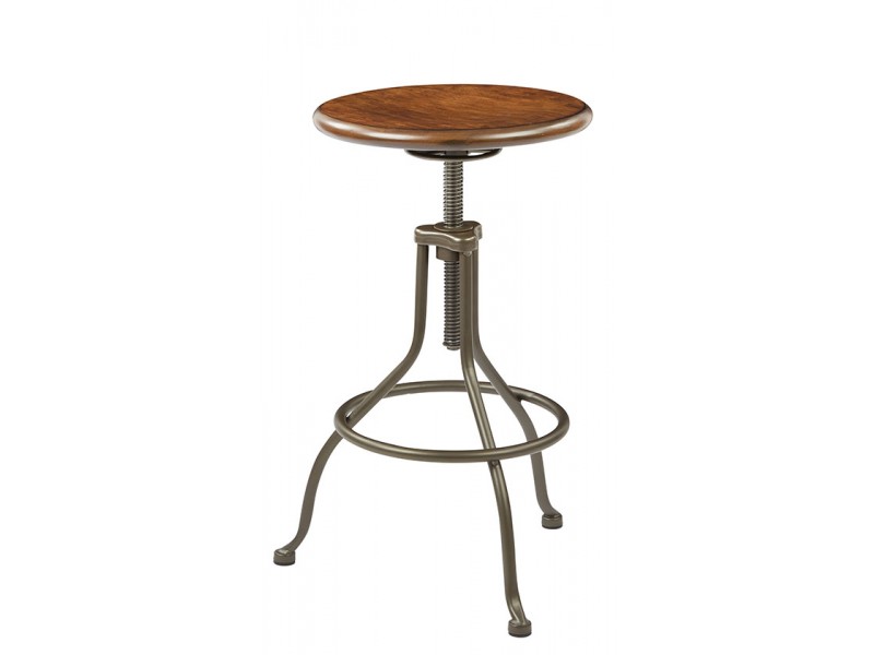 Sullivan Swivel Stool With Pewter & Walnut Finish