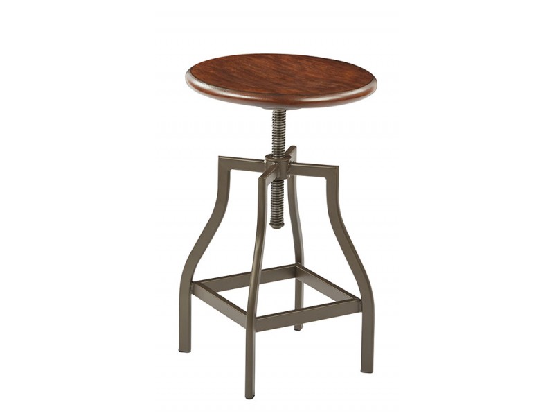 Sullivan Swivel Stool With Pewter & Walnut Finish