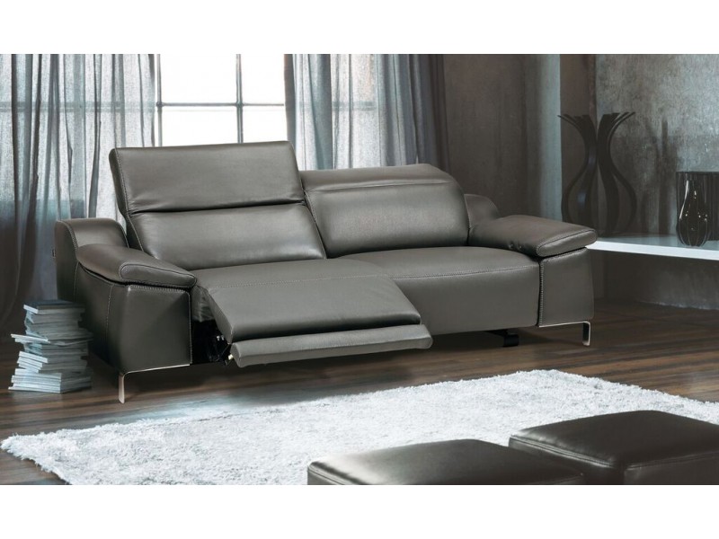 Sofia Electric Motion Loveseat With Manual Adjustable Neck Rest Cushions In Dark Grey