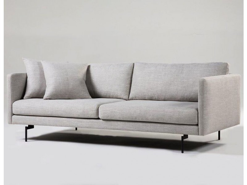 Tux Sofa Light Grey Fabric with Black Power Coated Steel