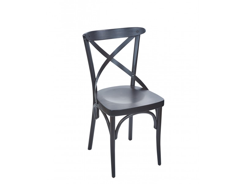 Sofia Cross Back Side Chair In Black Walnut