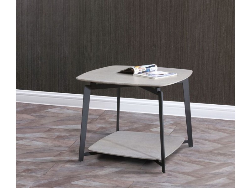 Mavis Side Table Gray Oak Top - Lifestyle